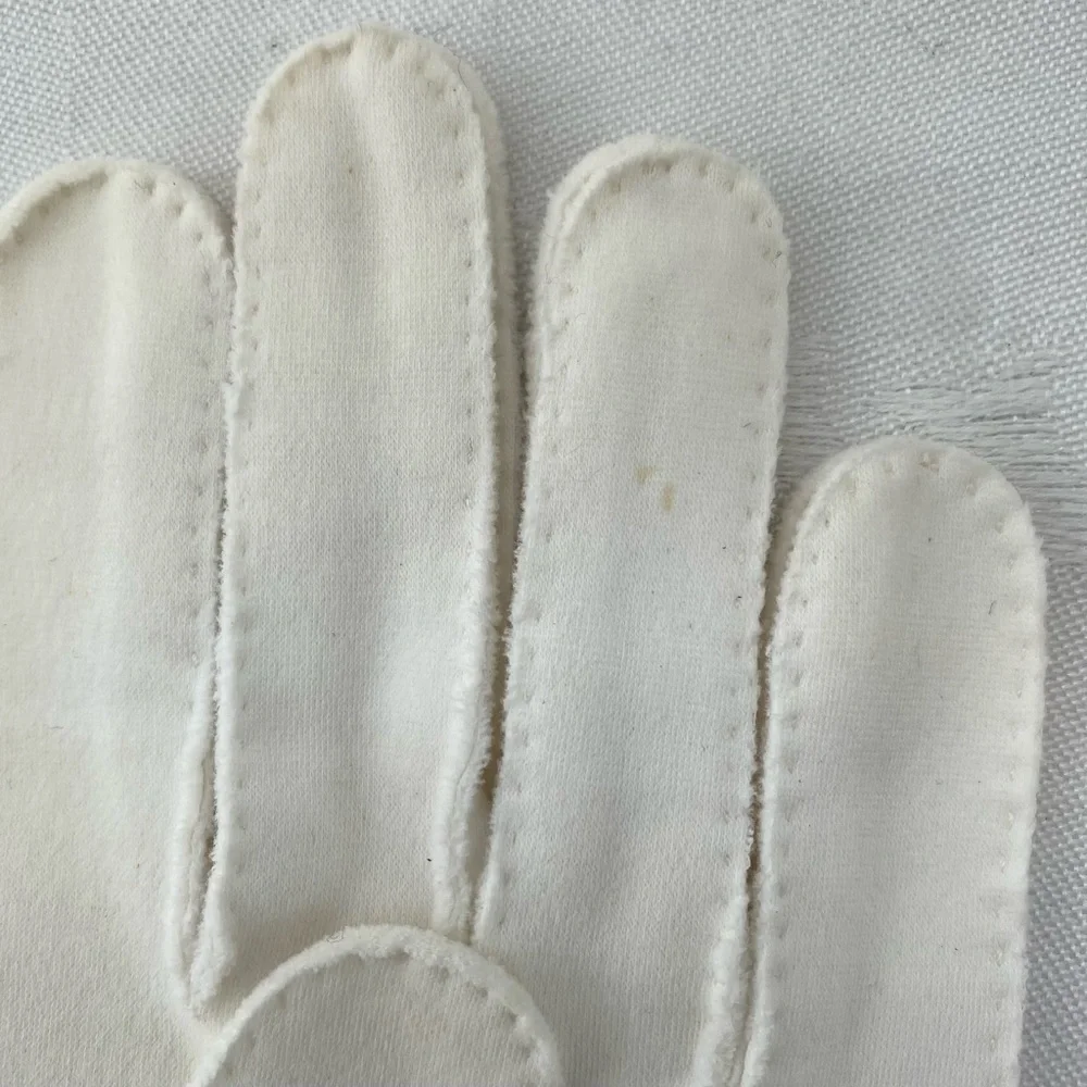Vintage Beaded Gloves Hand Sewn in Philippines American Made Fabric Small